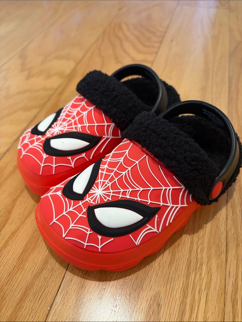Marvel Spider-Man Red and Black Fleece-Lined Kids Clogs